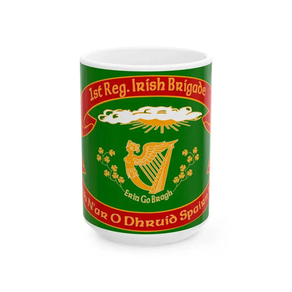 Green Ensign 1st Regiment (United States) White Coffee Mug 15oz - Go Mug Yourself