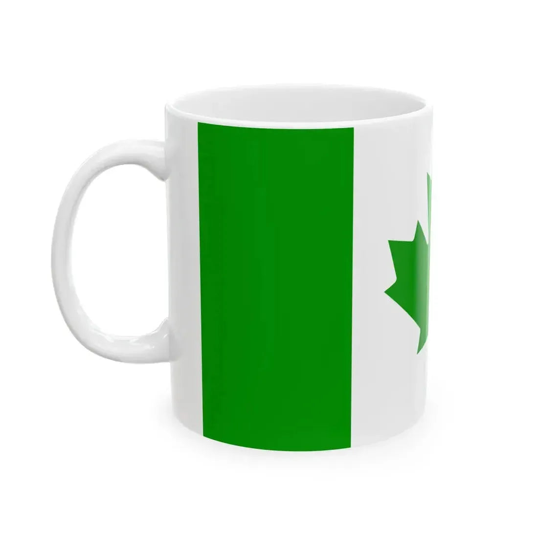 Green Flag of Canada (Canada) White Coffee Mug - Go Mug Yourself