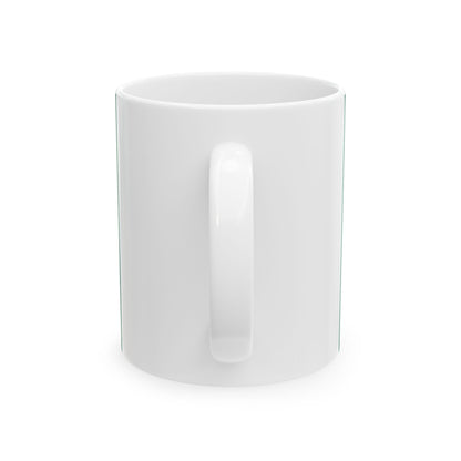 Green flag with symbol of falanga (Poland) White Coffee Mug-Go Mug Yourself