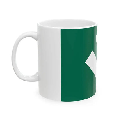 Green flag with symbol of falanga (Poland) White Coffee Mug - Go Mug Yourself