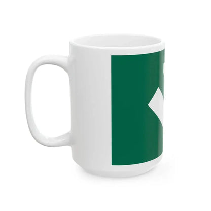Green flag with symbol of falanga (Poland) White Coffee Mug - Go Mug Yourself