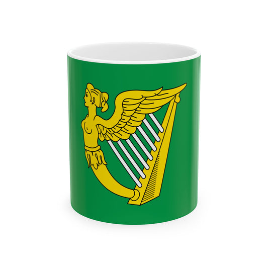 Green harp flag of Ireland 17th century (Ireland) White Coffee Mug-11oz-Go Mug Yourself