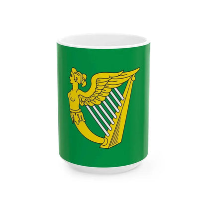 Green harp flag of Ireland 17th century (Ireland) White Coffee Mug 15oz - Go Mug Yourself