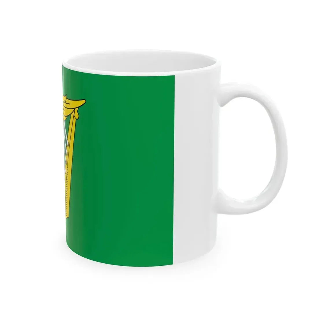 Green harp flag of Ireland 17th century (Ireland) White Coffee Mug - Go Mug Yourself