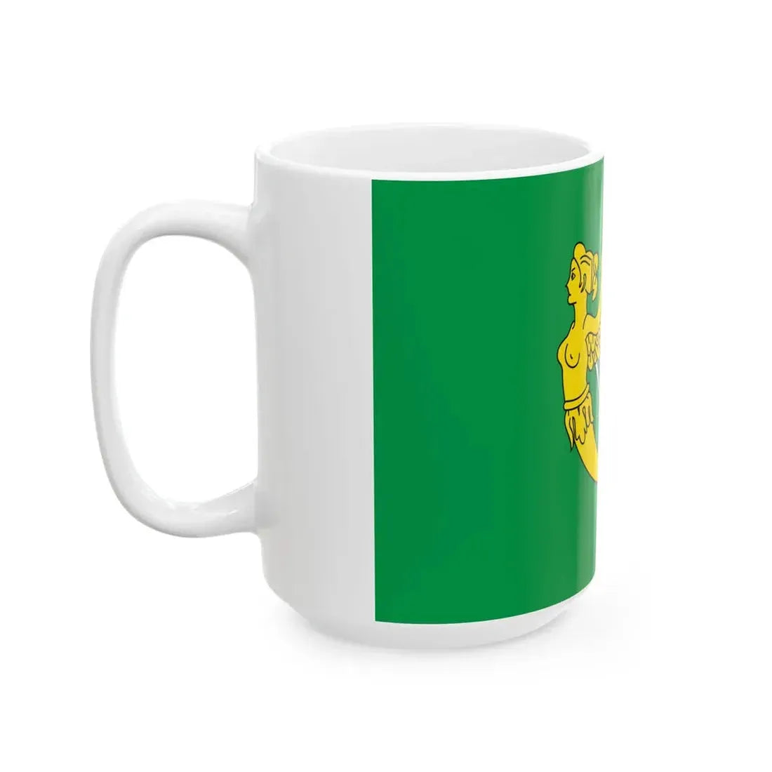 Green harp flag of Ireland 17th century (Ireland) White Coffee Mug - Go Mug Yourself