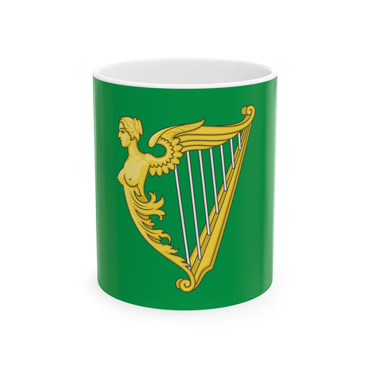 Green harp flag of Ireland (Ireland) White Coffee Mug-11oz-Go Mug Yourself