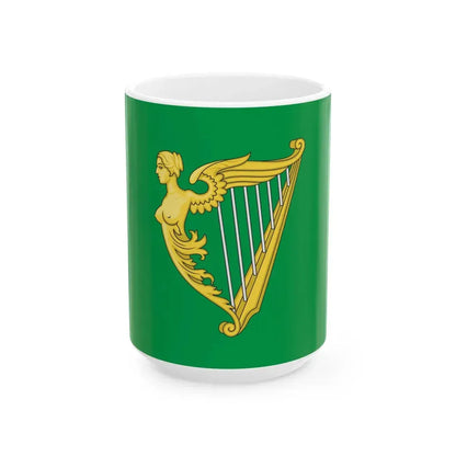 Green harp flag of Ireland (Ireland) White Coffee Mug 15oz - Go Mug Yourself