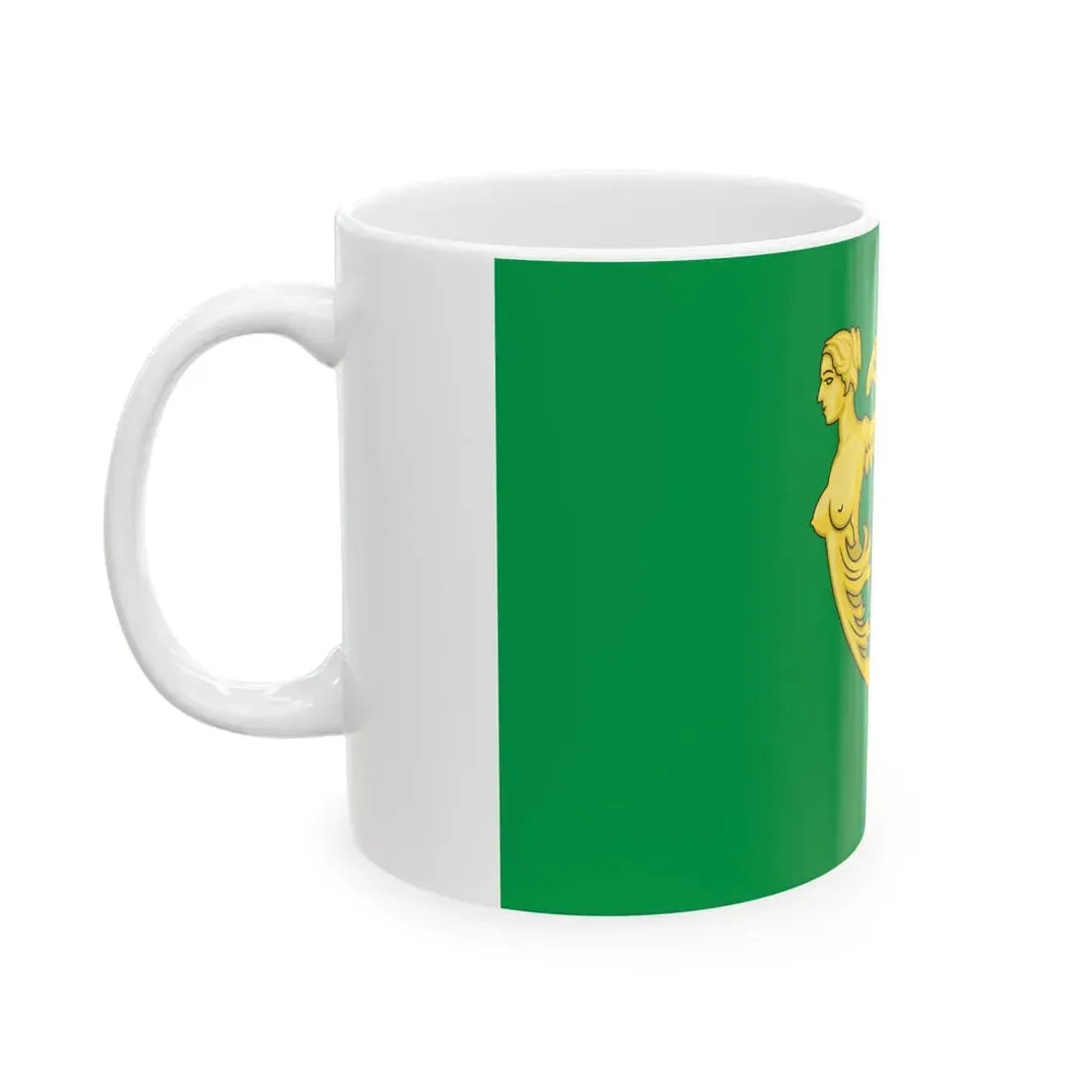 Green harp flag of Ireland (Ireland) White Coffee Mug - Go Mug Yourself