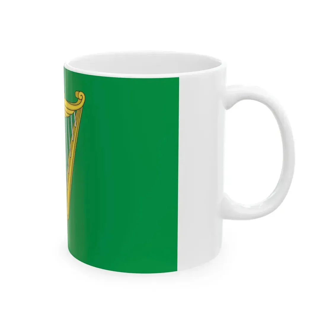 Green harp flag of Ireland (Ireland) White Coffee Mug - Go Mug Yourself