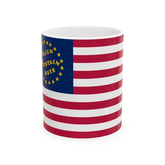 Green Mountain Boys battle flag (United States) White Coffee Mug 11oz - Go Mug Yourself