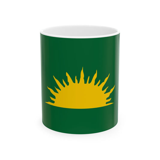 Green Sunburst Flag (Ireland) White Coffee Mug-11oz-Go Mug Yourself