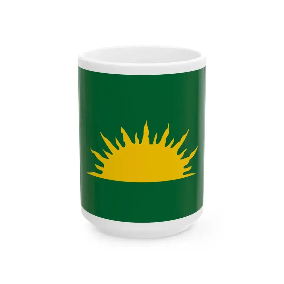 Green Sunburst Flag (Ireland) White Coffee Mug 15oz - Go Mug Yourself