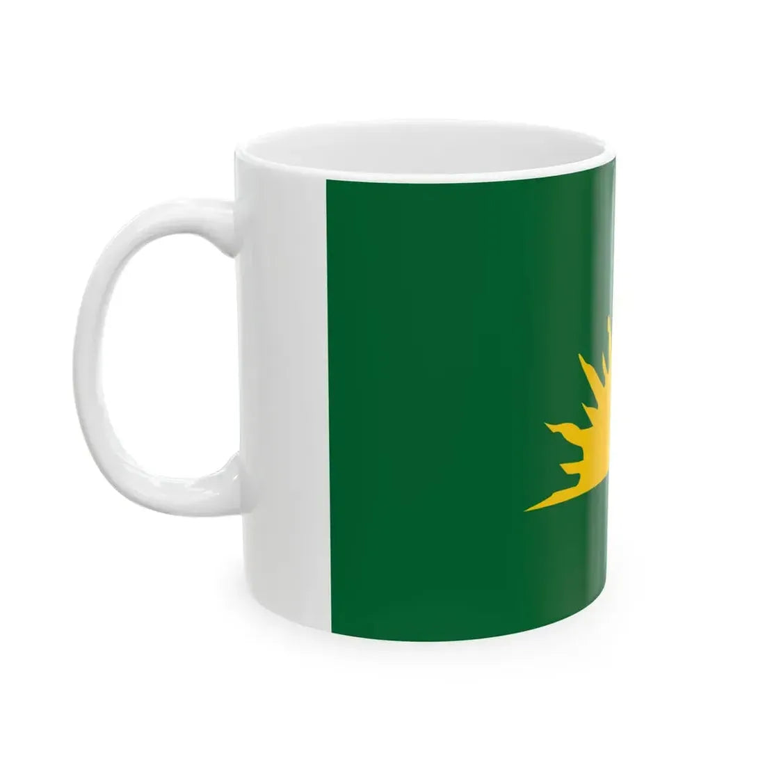 Green Sunburst Flag (Ireland) White Coffee Mug - Go Mug Yourself