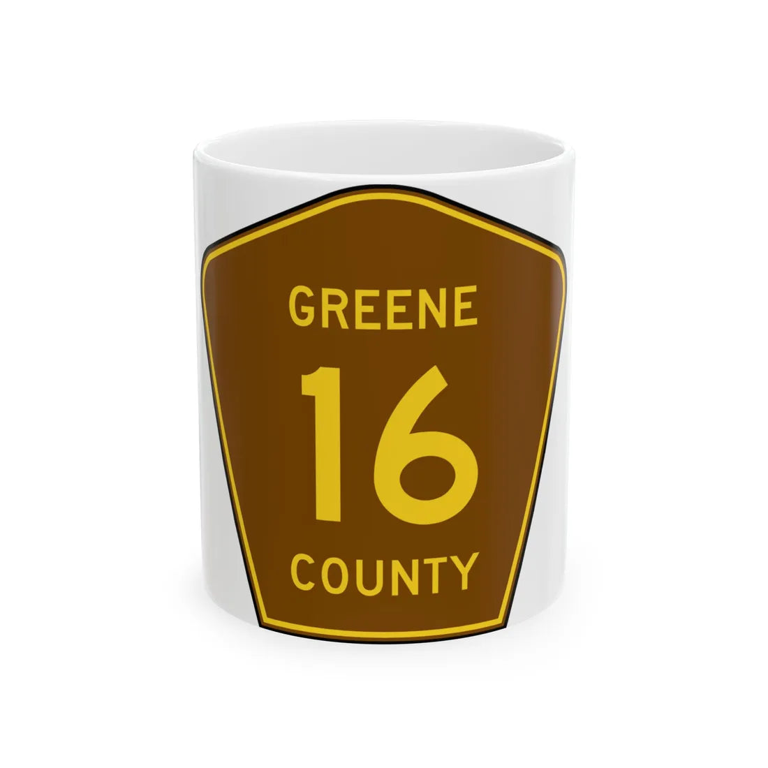 Greene County 16 NY (New York) (Road Sign) White Coffee Mug 11oz - Go Mug Yourself
