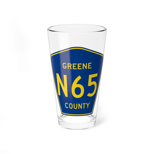 Greene County Route N65 IA (Iowa) (Road Sign) Pint Glass 16oz 16oz - Go Mug Yourself