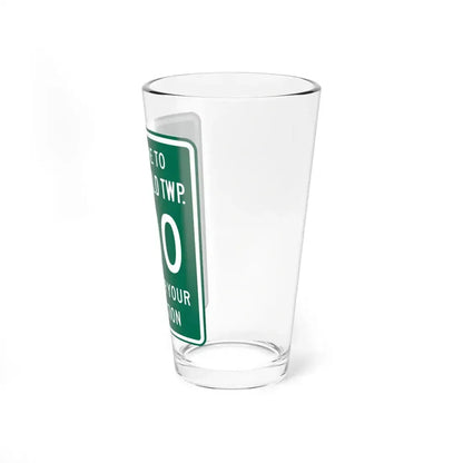 Greenfield Township Fairfield County Ohio route shield template (Ohio) (Road Sign) Pint Glass 16oz - Go Mug Yourself