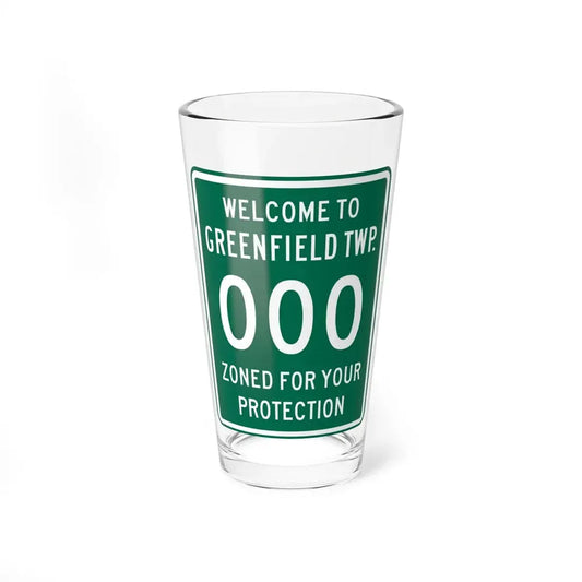 Greenfield Township Fairfield County Ohio route shield template (Ohio) (Road Sign) Pint Glss 16oz 16oz - Go Mug Yourself