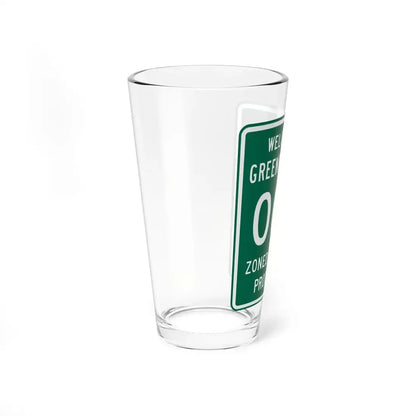 Greenfield Township Fairfield County Ohio route shield template (Ohio) (Road Sign) Pint Glss 16oz - Go Mug Yourself