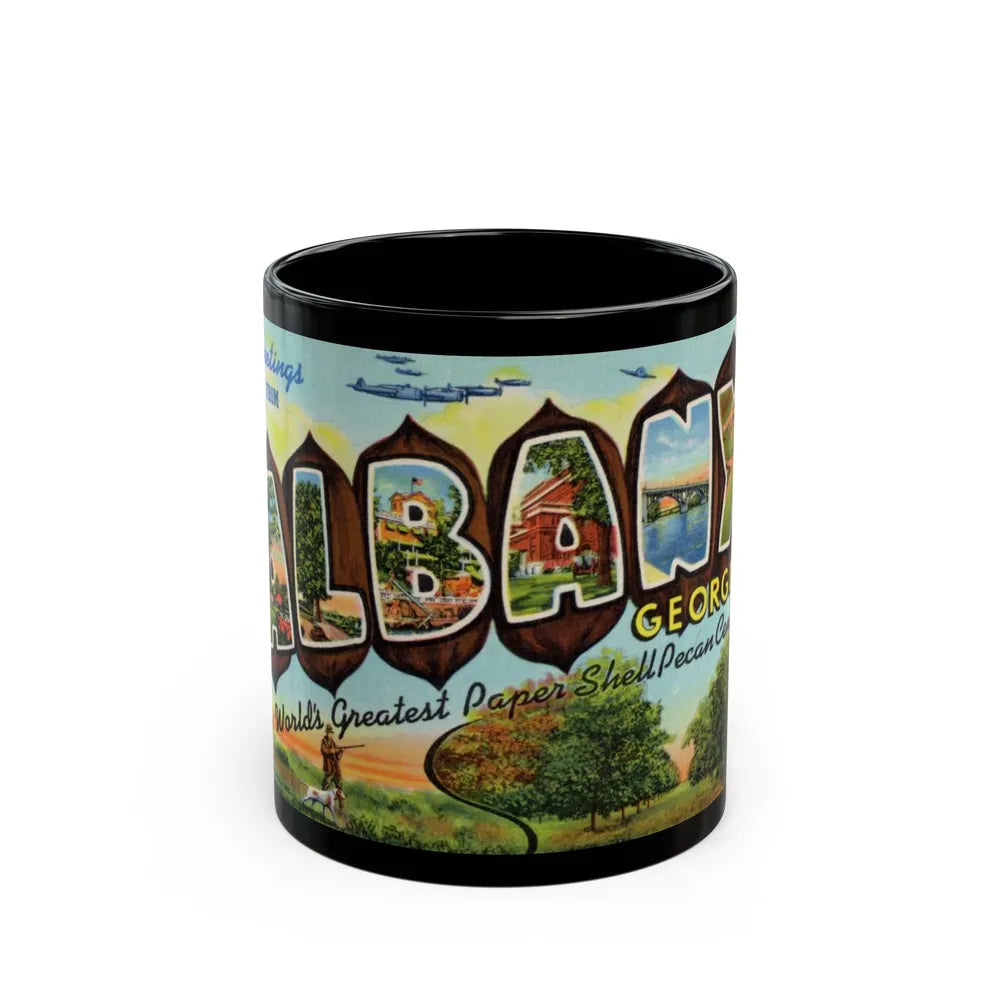 Greeting card from Albany Georgia (Greeting Postcards) Black Coffee Mug-11oz-Go Mug Yourself