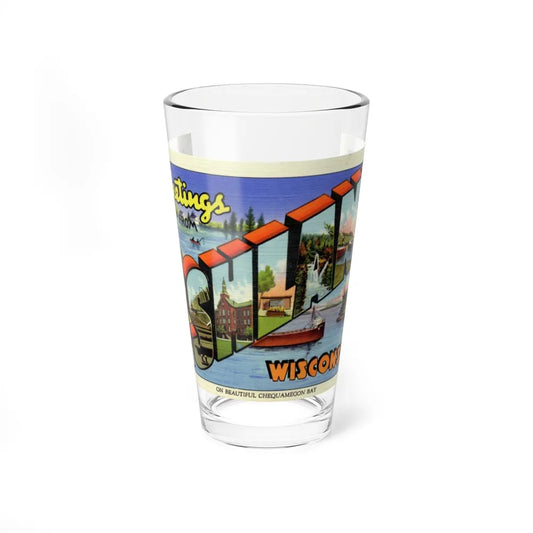 Greeting card from Ashland Wisconsin (Greeting Postcards) Pint Glass 16oz-16oz-Go Mug Yourself