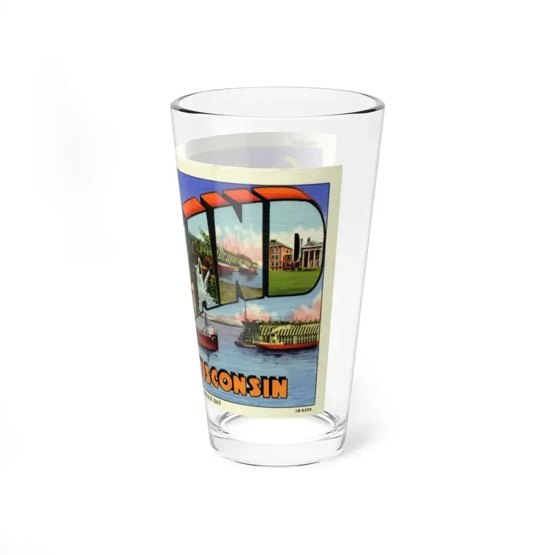 Greeting card from Ashland Wisconsin (Greeting Postcards) Pint Glass 16oz - Go Mug Yourself
