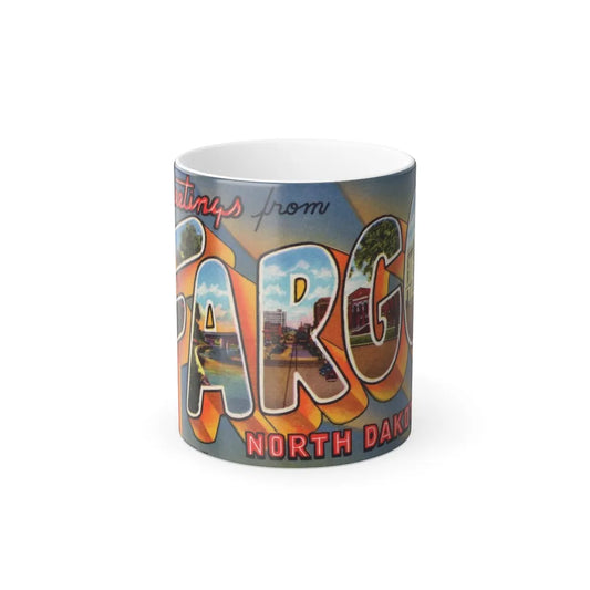 Greeting card from Fargo North Dakota (Greeting Postcards) Color Changing Mug 11oz-11oz-Go Mug Yourself