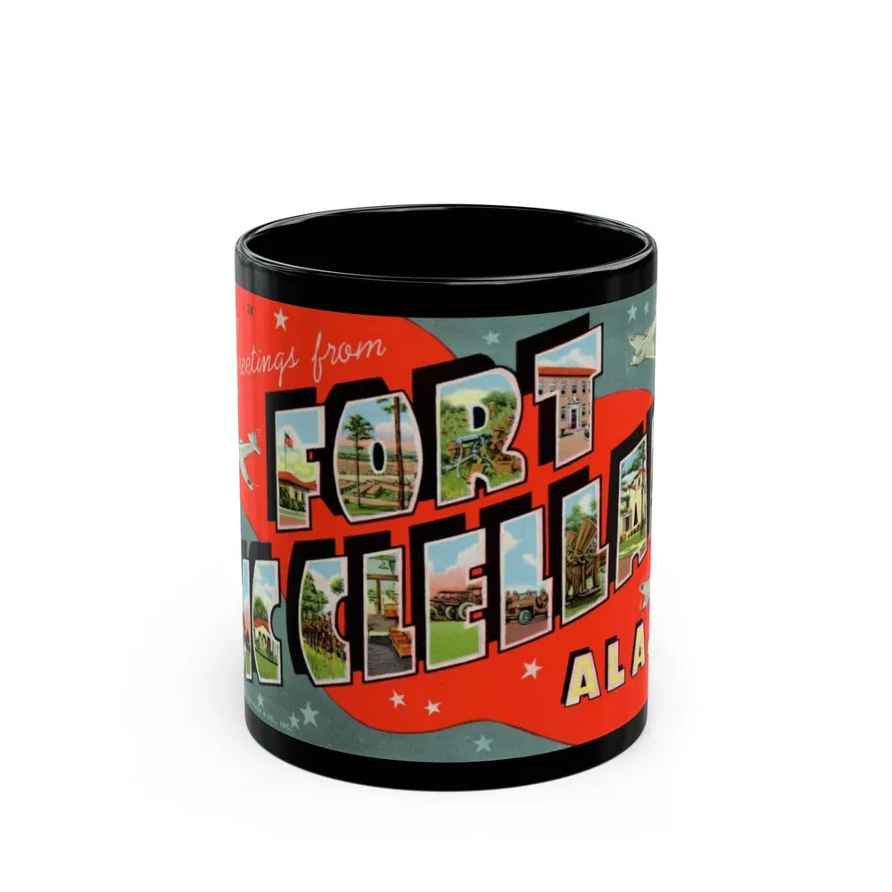 Greeting card from Fort McClellan Ala (Greeting Postcards) Black Coffee Mug-11oz-Go Mug Yourself