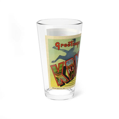 Greeting card from Kansas (Greeting Postcards) Pint Glass 16oz-Go Mug Yourself