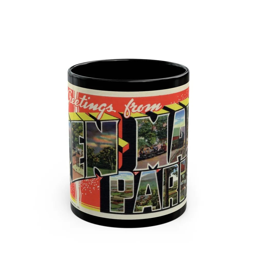 Greeting card from Pen Mar Park (Greeting Postcards) Black Coffee Mug-11oz-Go Mug Yourself