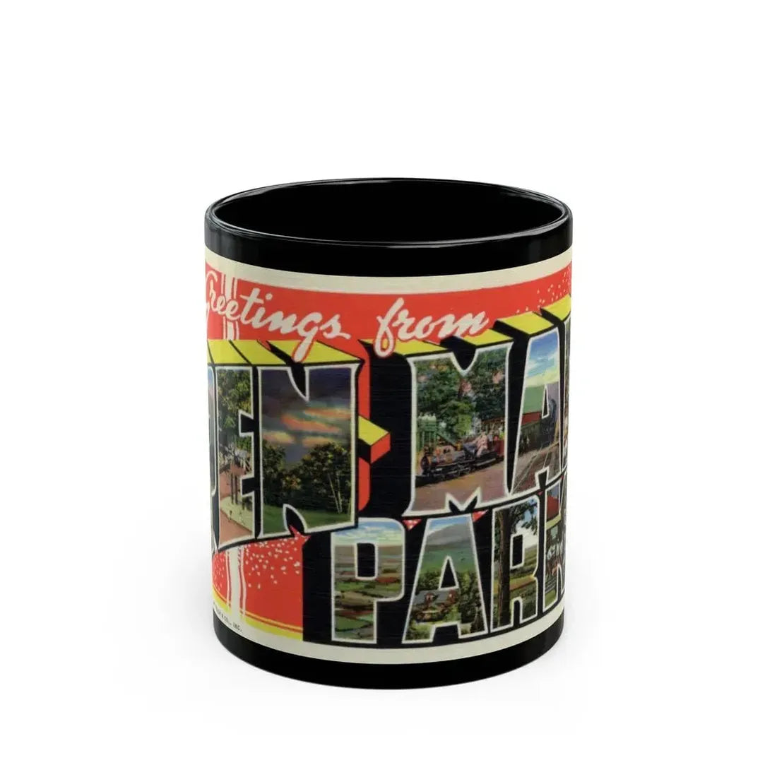 Greeting card from Pen Mar Park (Greeting Postcards) Black Coffee Mug - Go Mug Yourself