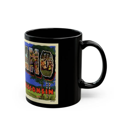 Greeting card from Shawano Wisconsin (Greeting Postcards) Black Coffee Mug-Go Mug Yourself