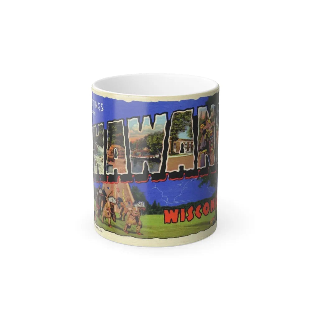 Greeting card from Shawano Wisconsin (Greeting Postcards) Color Changing Mug 11oz-11oz-Go Mug Yourself