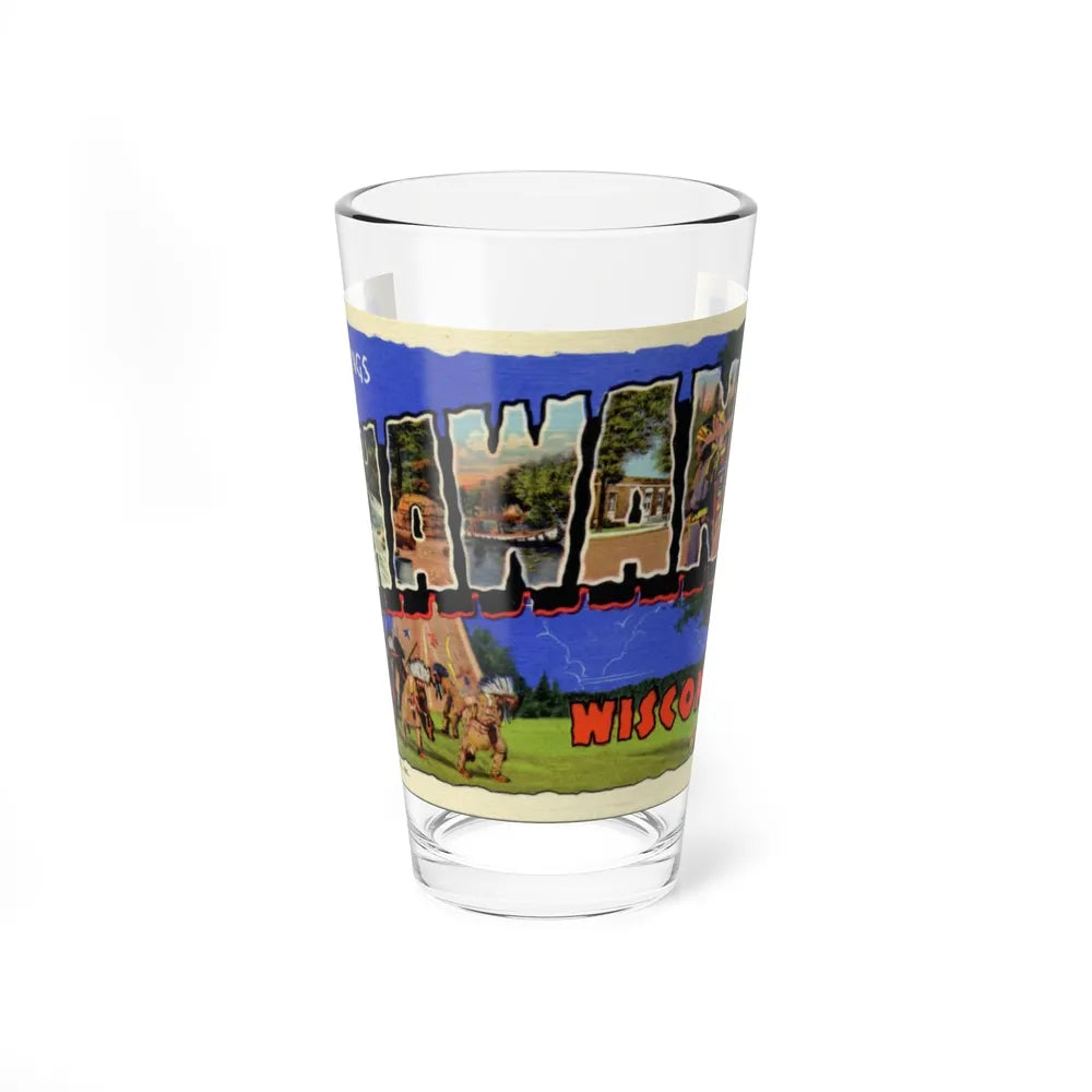 Greeting card from Shawano Wisconsin (Greeting Postcards) Pint Glass 16oz-16oz-Go Mug Yourself