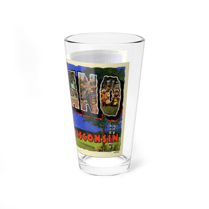 Greeting card from Shawano Wisconsin (Greeting Postcards) Pint Glass 16oz-Go Mug Yourself