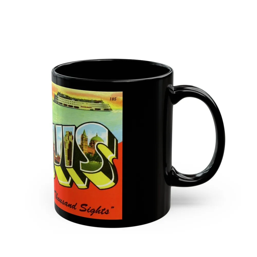 Greeting card from St Louis Missouri (Greeting Postcards) Black Coffee Mug-Go Mug Yourself