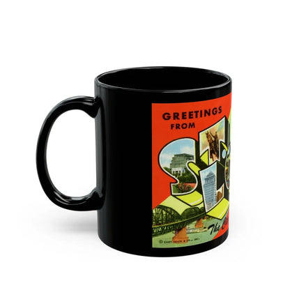 Greeting card from St Louis Missouri (Greeting Postcards) Black Coffee Mug-Go Mug Yourself