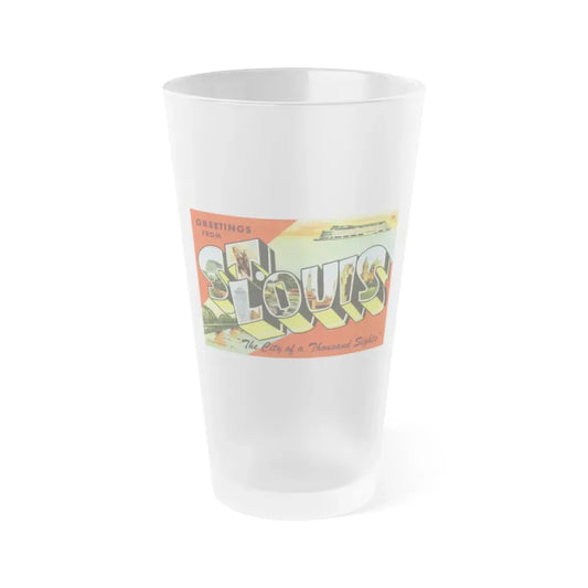 Greeting card from St Louis Missouri (Greeting Postcards) Frosted Pint Glass 16oz Default Title - Go Mug Yourself