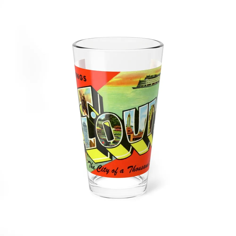 Greeting card from St Louis Missouri (Greeting Postcards) Pint Glass 16oz-16oz-Go Mug Yourself