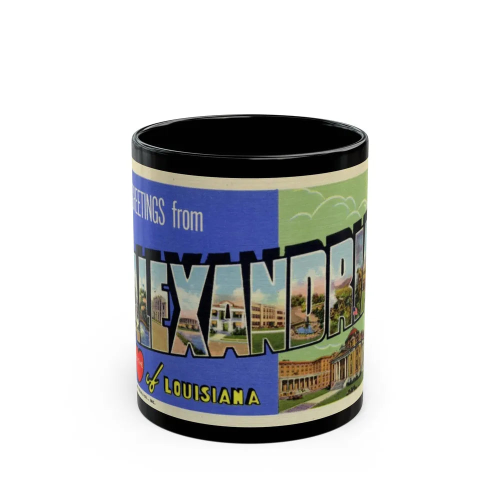 Greetings from Alexandria in the heart of Louisiana (Greeting Postcards) Black Coffee Mug-11oz-Go Mug Yourself