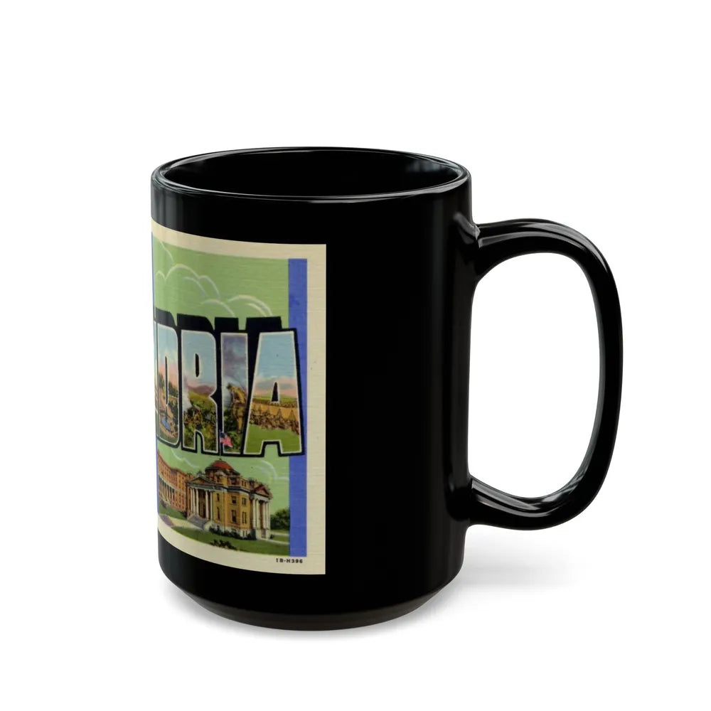 Greetings from Alexandria in the heart of Louisiana (Greeting Postcards) Black Coffee Mug-Go Mug Yourself