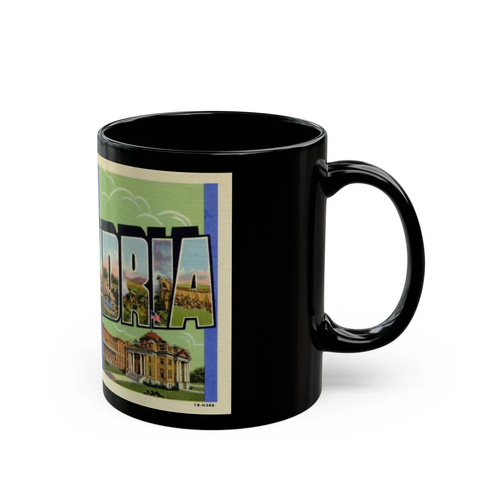 Greetings from Alexandria in the heart of Louisiana (Greeting Postcards) Black Coffee Mug-Go Mug Yourself