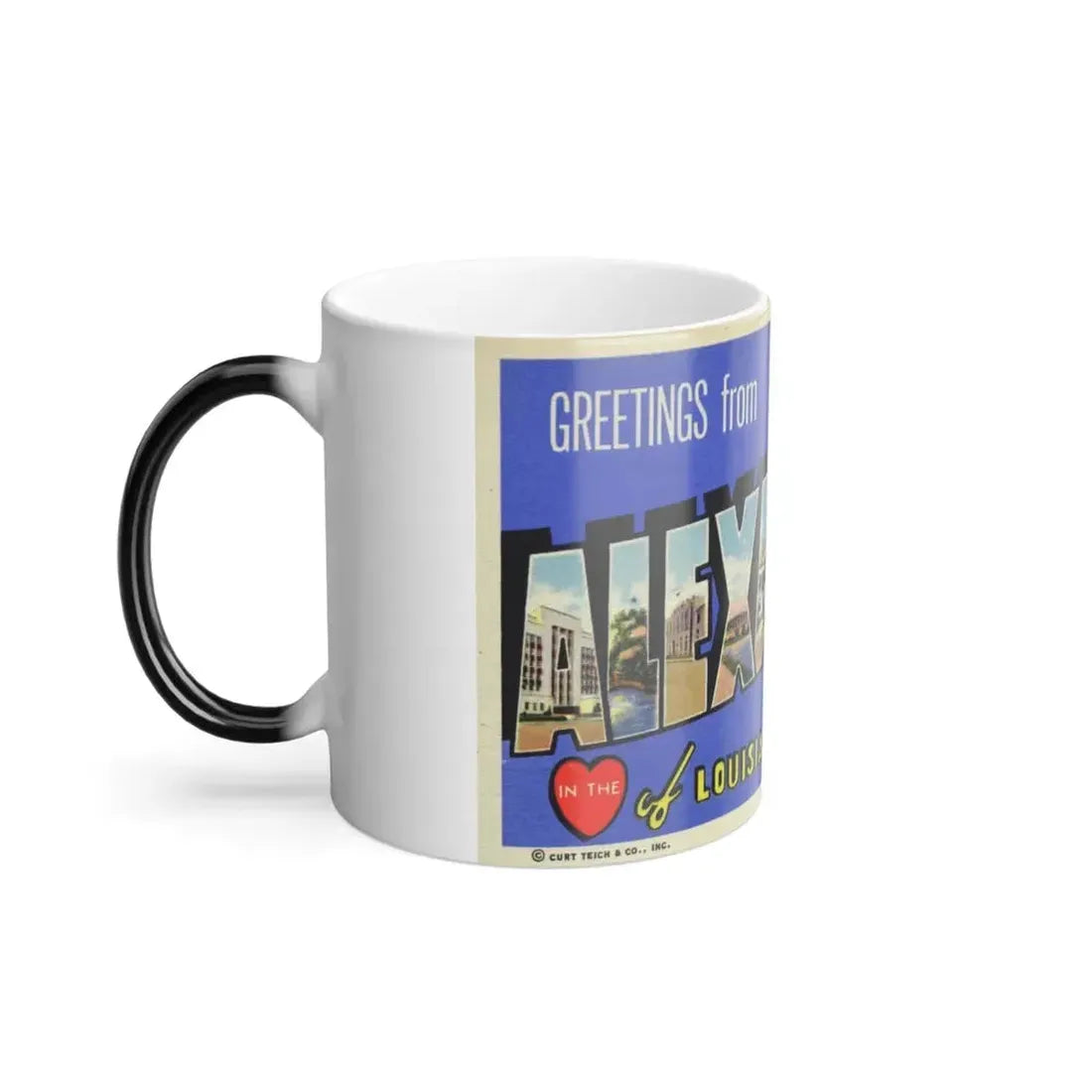 Greetings from Alexandria in the heart of Louisiana (Greeting Postcards) Color Changing Mug 11oz - Go Mug Yourself