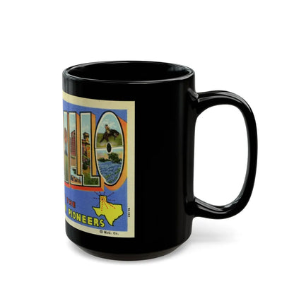 Greetings from Amarillo (Greeting Postcards) Black Coffee Mug-Go Mug Yourself