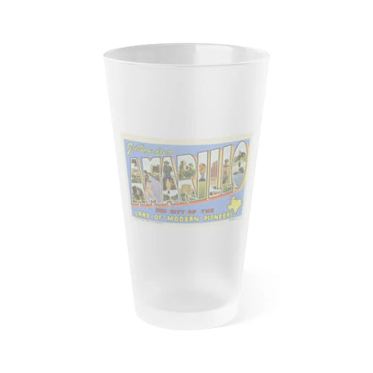 Greetings from Amarillo (Greeting Postcards) Frosted Pint Glass 16oz-Go Mug Yourself