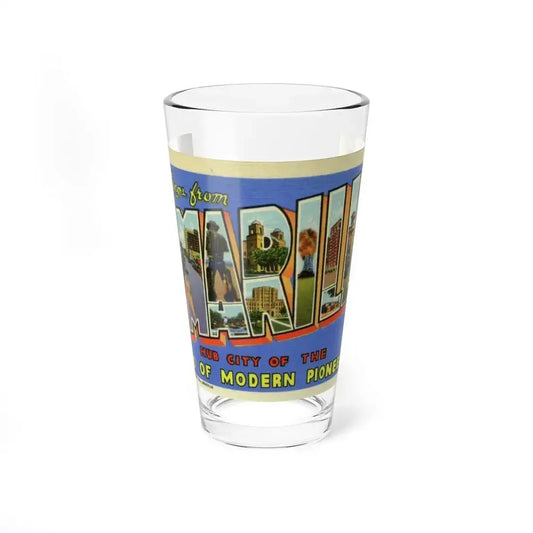 Greetings from Amarillo (Greeting Postcards) Pint Glass 16oz 16oz - Go Mug Yourself