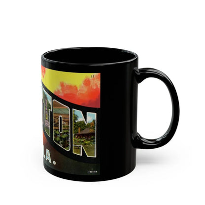 Greetings from Anniston Ala (Greeting Postcards) Black Coffee Mug-Go Mug Yourself