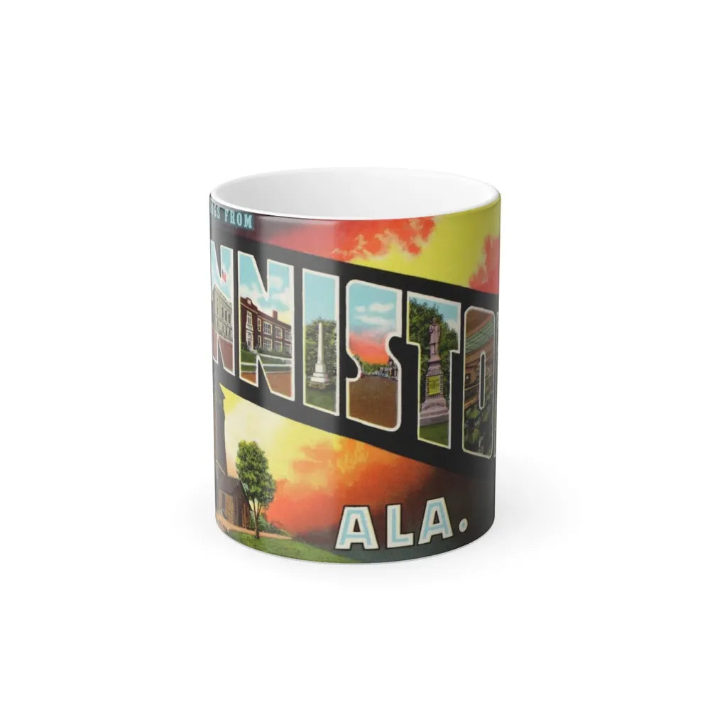 Greetings from Anniston Ala (Greeting Postcards) Color Changing Mug 11oz-11oz-Go Mug Yourself