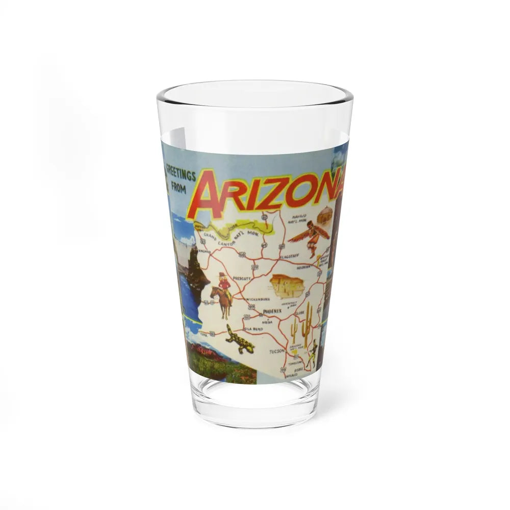 Greetings from Arizona (Greeting Postcards) Pint Glass 16oz-16oz-Go Mug Yourself