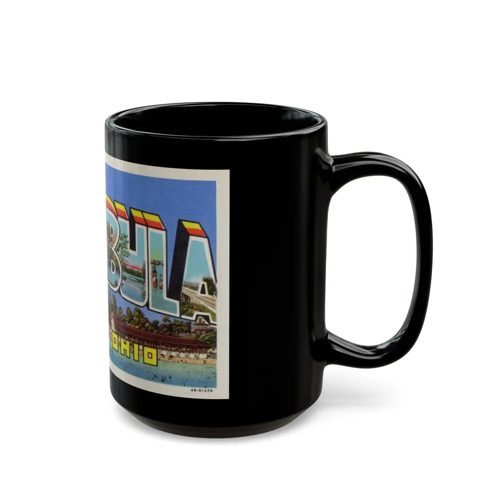 Greetings from Ashtabula Ohio (Greeting Postcards) Black Coffee Mug-Go Mug Yourself