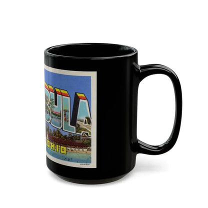 Greetings from Ashtabula Ohio (Greeting Postcards) Black Coffee Mug - Go Mug Yourself